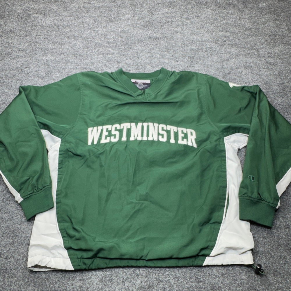 Westminster Wildcats Jacket Mens Small Green Champion V Neck GA High School